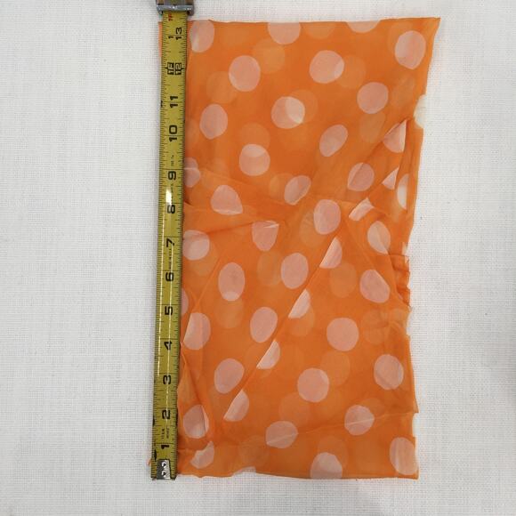 Vintage Circle Polka Dot Infinity Neck Scarf Wrap Cowl White/Orange - Picture 3 of 3